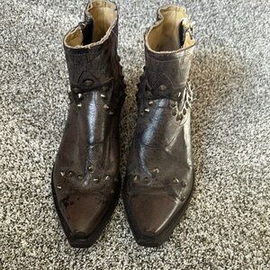 Stetson Brown Leather Heeled Boots
